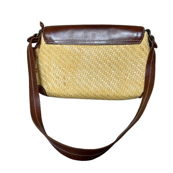 Fossil Straw Woven Shoulder Bag Brown Leather - Picture 2 of 12